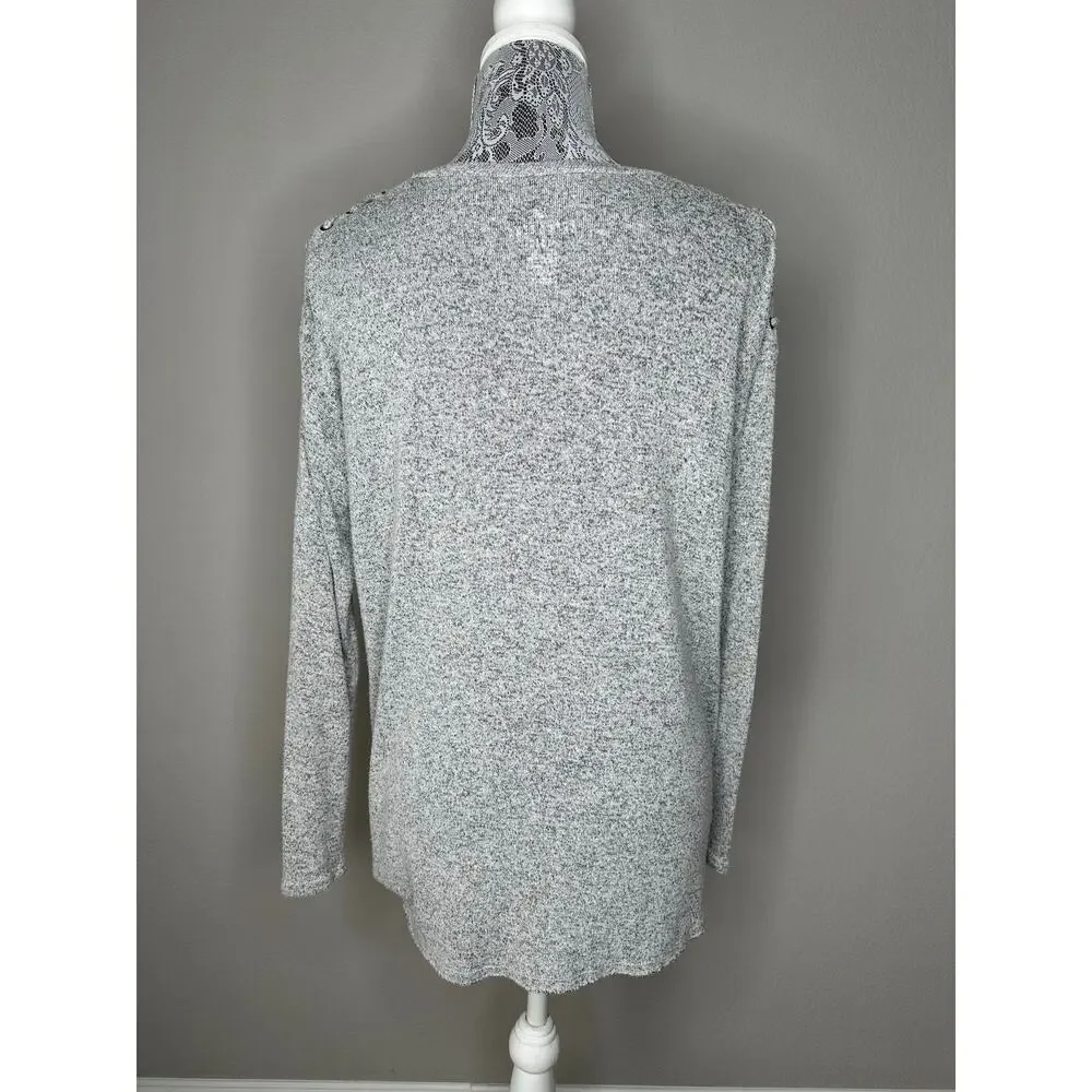 AMERICAN EAGLE Soft and Sexy Plush Lace Up Shoulder V Neck Oversized Pullover XS - Picture 5 of 8